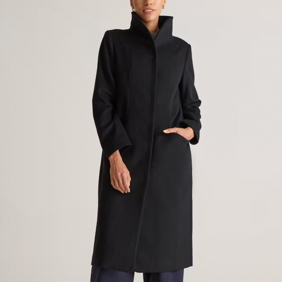Quince Jackets & Blazers - QUINCE Black Italian Wool Cacoon Coat Sz S NWT $190!!